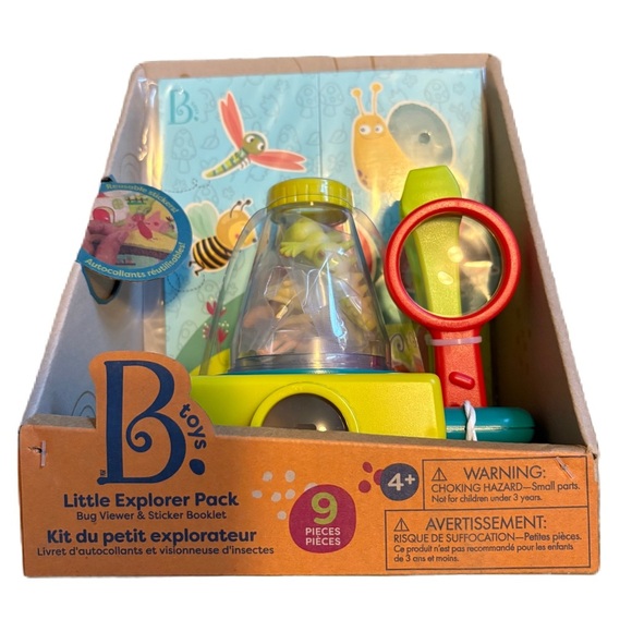B. toys – 9 Pieces Toy Microscope Set with Sticker Book, Magnifying Glass NEW - Picture 1 of 4